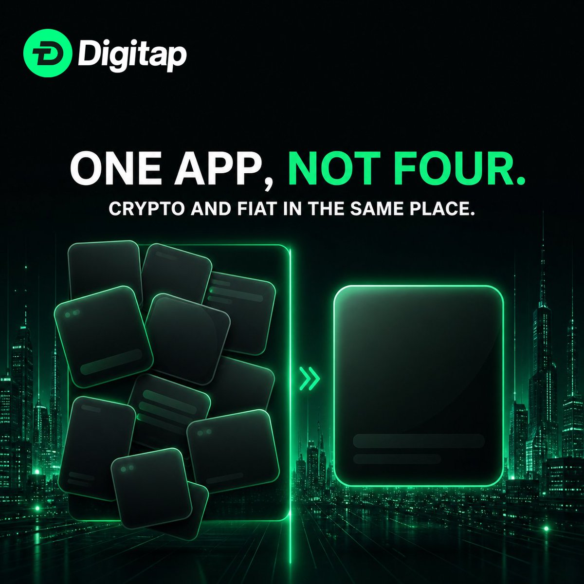 DigiTap_app's tweet photo. The normal setup: an exchange, a wallet, a banking app, and a card from someone else entirely.

Four logins to buy a sandwich.

DigiTap holds crypto and fiat in one app, with the card attached to it.

#digitap #fintech #TAP #crypto #presale https://t.co/IScGLZnGtD