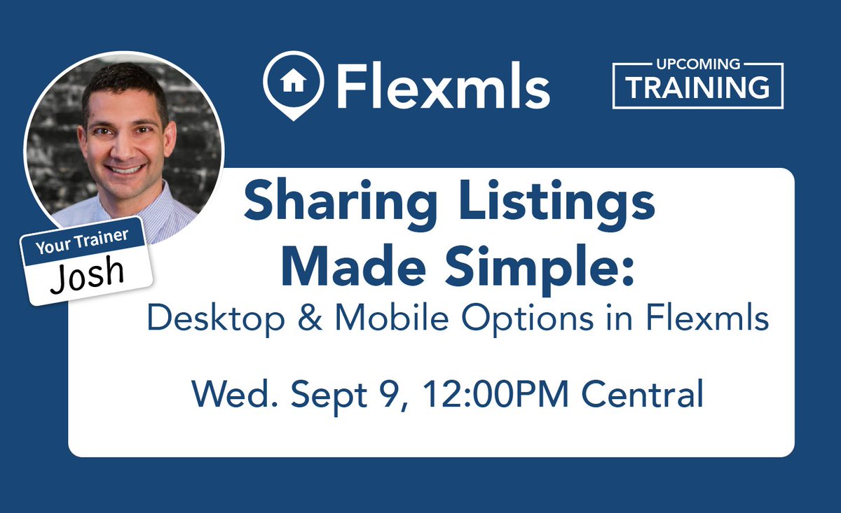 flexmls's tweet photo. 🏡 ➡️ 📱There's more than one way to get the right listing in front of your clients—are you using the method that works best for you? Join our upcoming training where we'll cover different ways you can share listings on desktop and mobile so you can choose the approach that fits your workflow. Save your spot - https://t.co/nmJcChdH2A