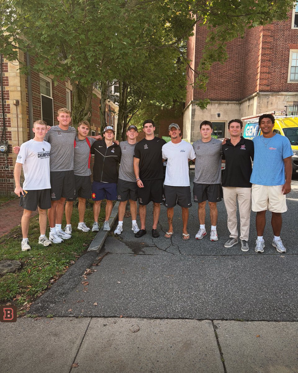 BrownU_MLAX's tweet photo. Great to have the fellas back on campus! #EverTrue https://t.co/E97cqfbPc9