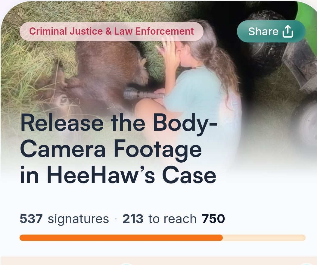 MePapaSteve's tweet photo. Petition has reached over 500 signatures now 

Justice for HeeHaw is coming 🫏🙌 https://t.co/XsUEWPzFvw