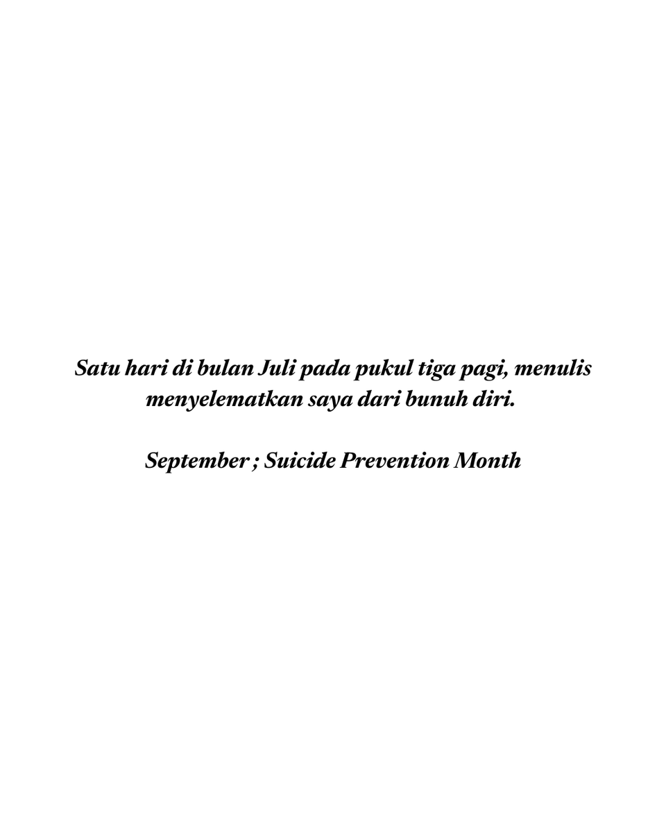 kucingitisme_'s tweet photo. mungkin, jam tiga pagi hari ini aku bisa gantung diri─september ; suicide prevention month. https://t.co/wVFzvMPBZc