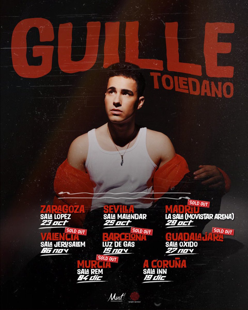 GuilleTDAILY's tweet photo. 📢 ¡SOLD OUT EN BARCELONA!

Barcelona se convierte en la cuarta fecha de la gira en colgar el cartel de SOLD OUT 👏🏼

Las entradas generales para el resto de ciudades continúan disponibles.

🎟️ https://t.co/ne6faH6ILH https://t.co/RddtDXzSYf