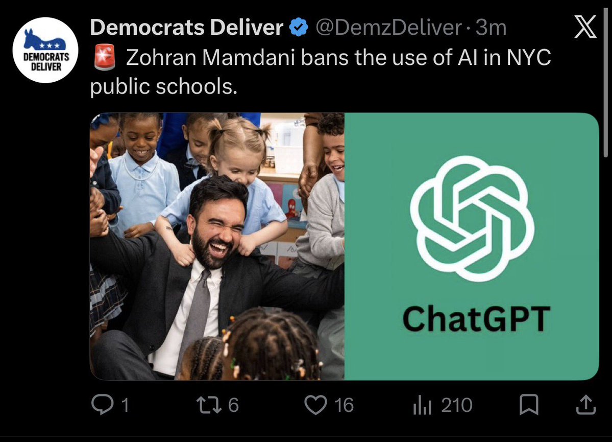 the_matt's tweet photo. “Democrats deliver” and it’s literally just technophobia hampering students ability to grow by removing effective tools https://t.co/MERb5w9s86