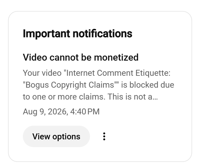 commentiquette's tweet photo. Hey @teamyoutube these guys are falsely copyright claiming by "bogus copyright claims" video
https://t.co/s0HWITQAak https://t.co/pIGddTFvZT