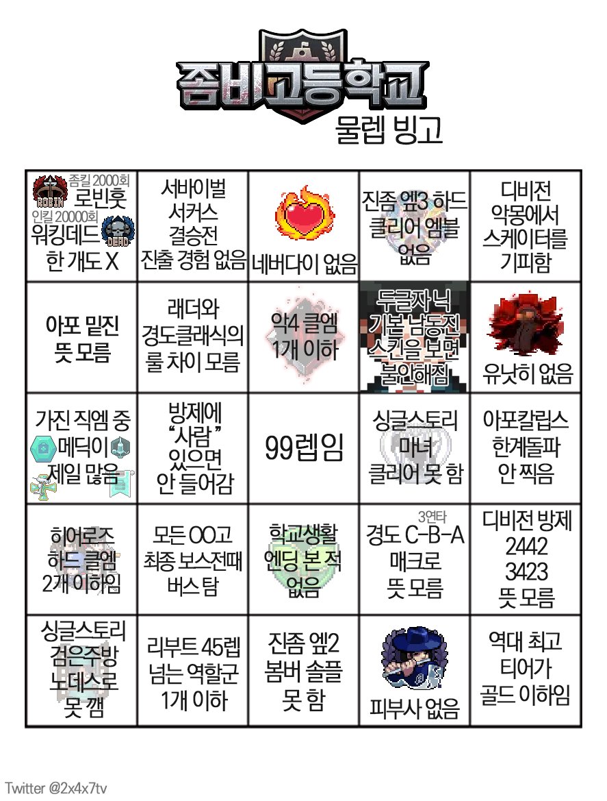 2x4x7tv's tweet photo. 공계판김에  물렙빙고 다시올림 ㅋㅋ https://t.co/jtJThLaH8G