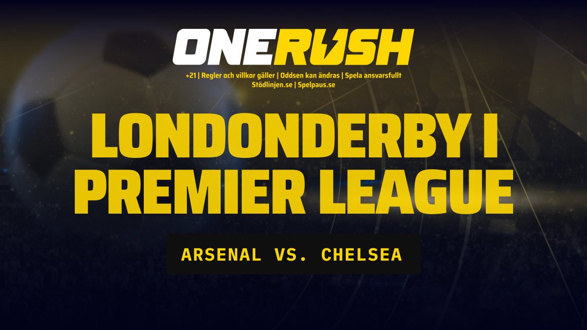 onerushcasino's tweet photo. Londonderby i Premier League 🔥 Arsenal mot Chelsea klockan 17:30 idag. Alla odds på matchen hos Onerush.

Spela: https://t.co/Un9IDxfgML

21+ | Regler och villkor gäller | Oddsen kan ändras | Spela ansvarsfullt | Stödlinjen | Spelpaus https://t.co/rfHbgK68pc