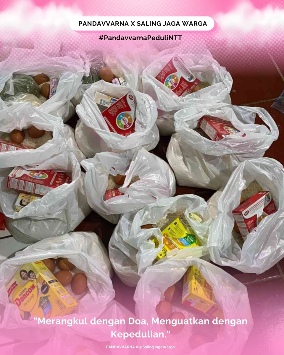 PANDAVVAseasons's tweet photo. Update #PANDAVVARNAPeduliNTT 🩷

Penyaluran donasi dari PANDAVVARNA semua telah disalurkan sebesar 47% ke daerah: Desa Compang Raci, Dusun Helung, dan Desa Arus, oleh relawan @floresadotco melalui  @SalingJagaWarga 

🔗https://t.co/8Jwmy4yUPq

#SalingJagaWarga https://t.co/W6IMAmxczW