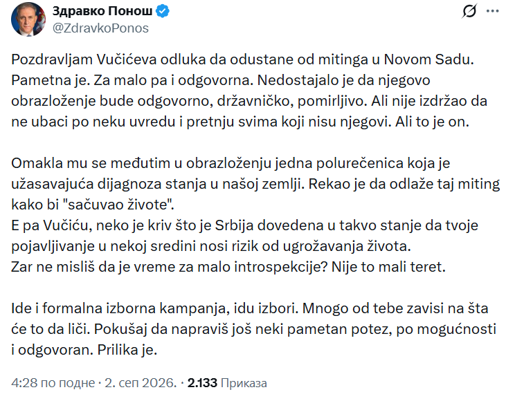 SredojeP's tweet photo. Vučiću je zaista stalo do bezbednosti svih gradjana jer vi blokaderi nemate nameru da prestanete sa fizičkim maltretiranjem političkih neistomišljenika.Nikako ni tebi a ni tvojim političkim istomišljenicima ne odgovara Srbija koja želi da živi normalno bez nasilja i bez haosa. https://t.co/fmn2sAgqU6