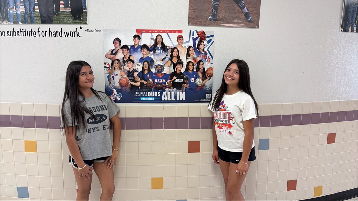 KMildon_JDS's tweet photo. Always great to show pride in #BlazerNation here @JohnDrugan_PK8 

Look at all the former @DragonPride_JDS athletes and Fine Arts students representing @Americas_HS and @SocorroISD https://t.co/jFKhP4ZB1C