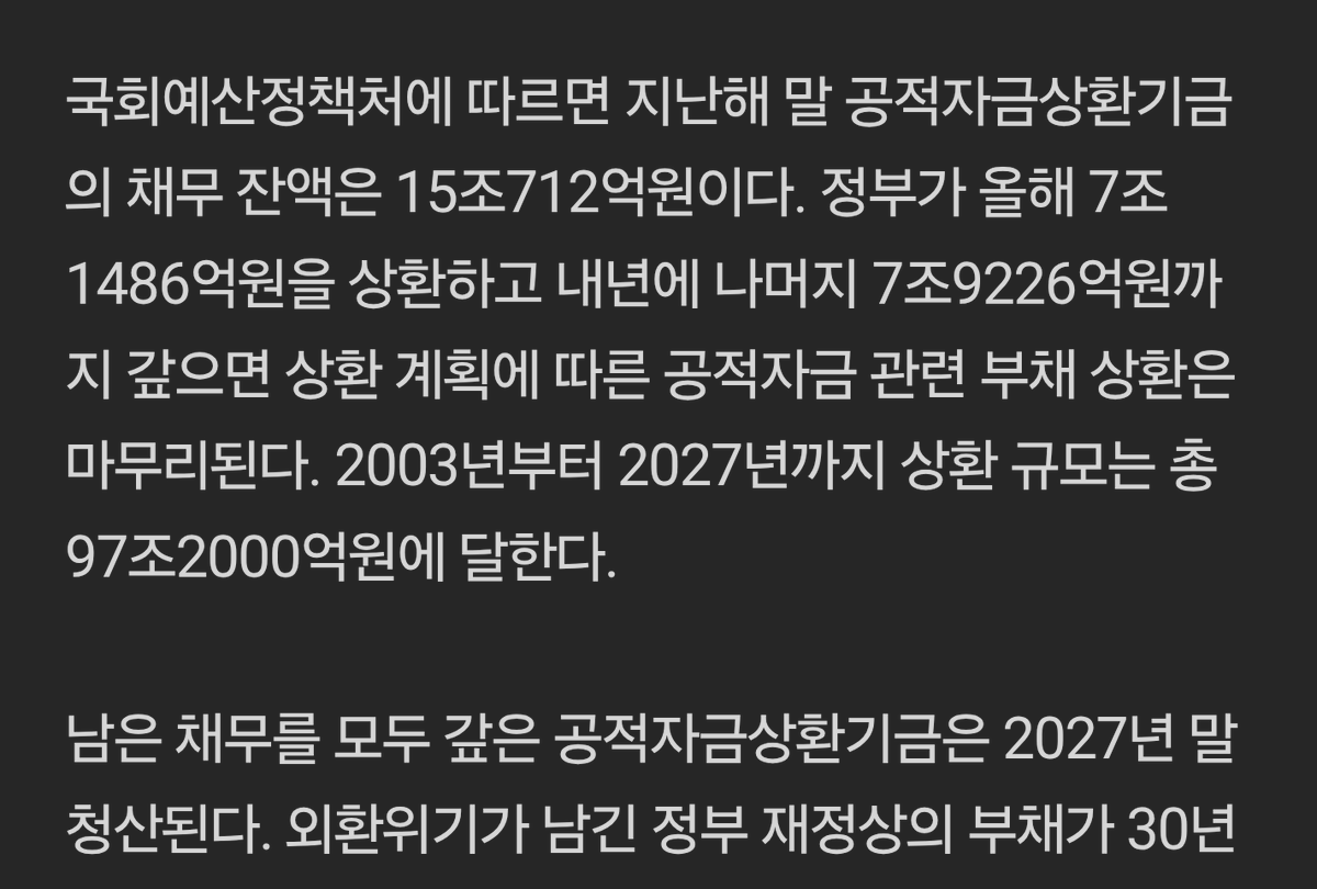 _CitronCha's tweet photo. 겠냐?

매년 2조씩 갚다가 올해 7조 1486억,내년 7조 9226억 상환하는건데. 그냥 내란수괴 윤석열이 좋다고 하셈. https://t.co/i5q1929xtK