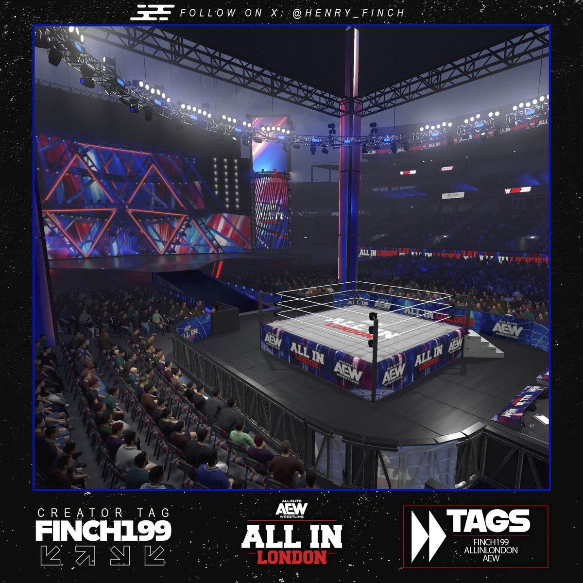 henry_finch's tweet photo. My version of #AEWALLIN is now up on cc as an arena for console players.
#WWE2K26 #AEW #ALLINLONDON https://t.co/nV6188qQG6