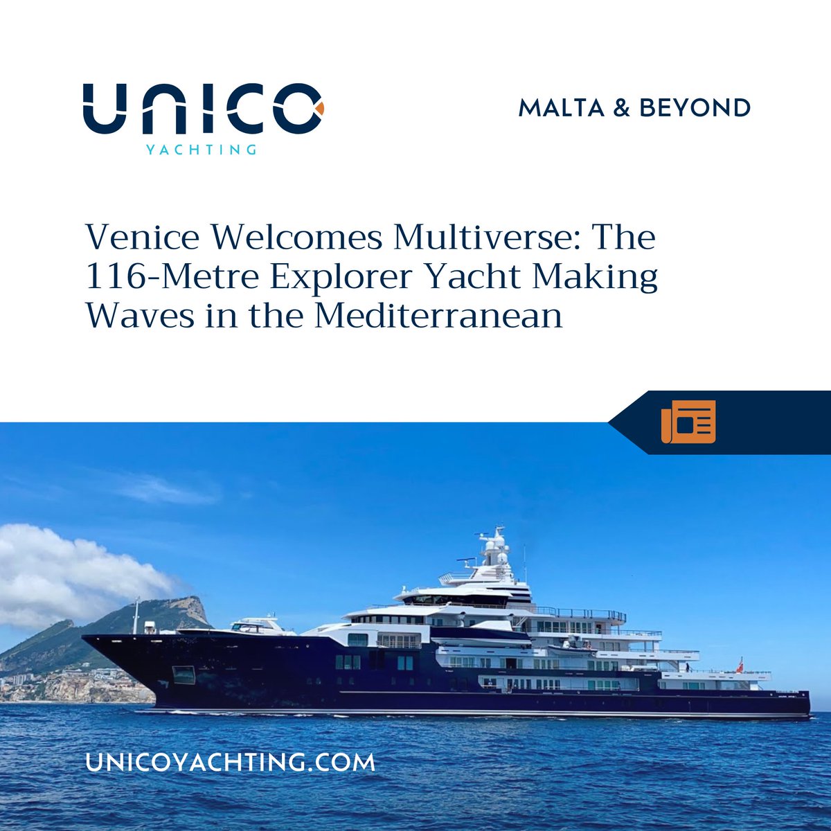 UNICOYachting's tweet photo. From Capri to Venice, Multiverse continues to command attention across the Mediterranean 🛥️✨

The extraordinary 116-metre explorer yacht, valued at around $250 million, arrived in Venice on 1 September 2026.

Red more: https://t.co/iyYyk2J5Ad

#UNICOYachting #Multiverse https://t.co/vRKPJAmk8g