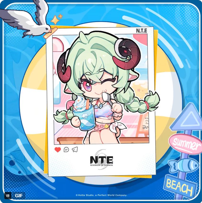 betaches's tweet photo. With Iroi, huh.. Well there will be her own imaginary sheep to keep both of us company! She seems to never run out of fun ideas. #SummerDate #NTE #NevernesstoEverness https://t.co/8nWvJbRWP1
