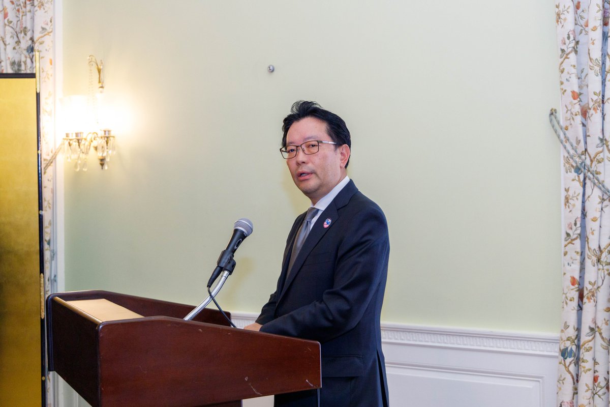 JapanEmbDC's tweet photo. We welcomed ISC's 78th Japan-American Student Conference for a reception at the Old Residence. 🇯🇵🇺🇸 Their program, run by student delegates from Japan and the United States, visited San Francisco, Nashville, and DC for topics covering international relations and trade.🌐 https://t.co/RMmBiGnmA0