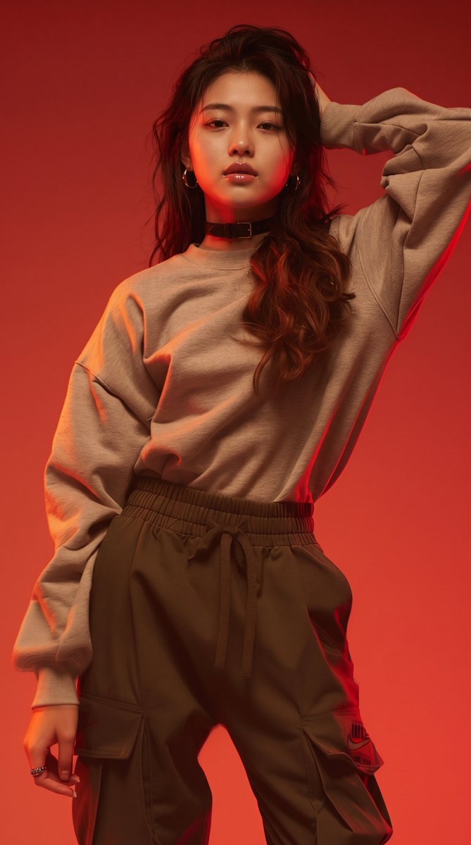 Red Studio Fashion Portrait
