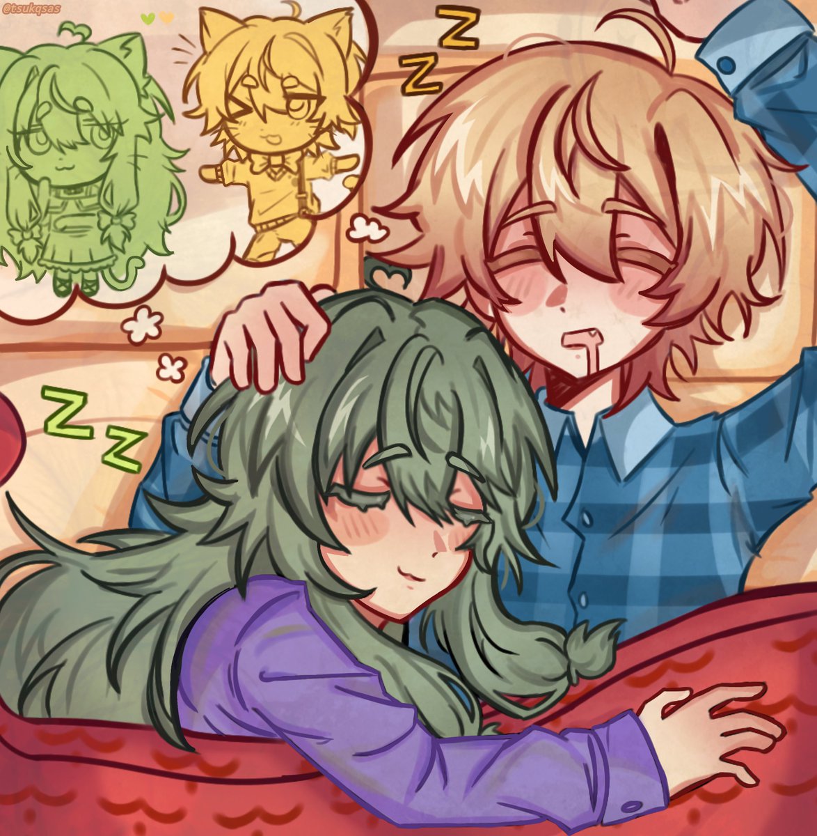 tsukqsas's tweet photo. day 4 .. I wanted to include nyansei ok. Also everyone go read oomfchan @aoikitti 's fic for this day 👀 #nenekasaweek2026 #司寧々 https://t.co/Ipw5hHILEB