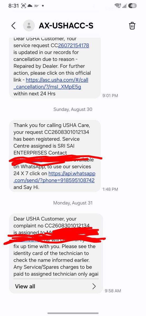 shivasena01's tweet photo. @UshaIntl absolutely pathetic service from usha gas stoves. My stove doesn't even work perfectly after a month. Raised another ticket on Sunday. They promise resolution within 48 hrs but not even a callback from technician.
#worstservice #usha #cooktops https://t.co/uiTkeadq2y