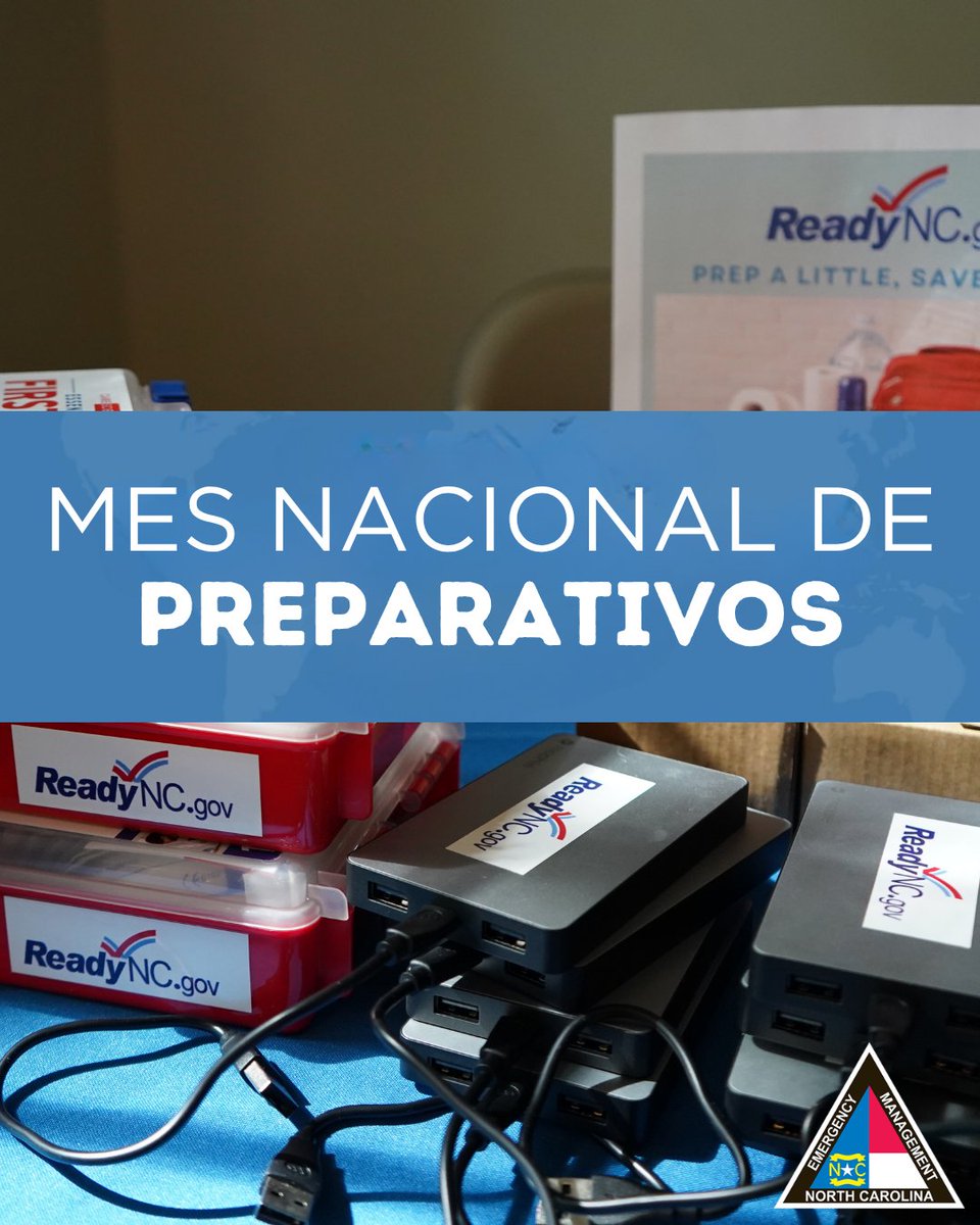 NCEmergency's tweet photo. Preparedness starts with all of us!
September is National Preparedness Month, and we’re using this time to focus on the small, meaningful steps that help build a stronger North Carolina.
Here’s to working together, staying informed, and doing our part to make a more #ReadyNC
Los preparativos empiezan por nosotros mismos!
Septiembre es el Mes Nacional de Preparativos, tiempo que aprovechamos para centrarnos en las medidas grandes y pequeñas que podemos tomar para construir una Carolina del Norte más fuerte.
Compartimos cómo trabajar juntos, mantenernos informados y poner de nuestra parte para que todo NC esté preparado #ReadyNC