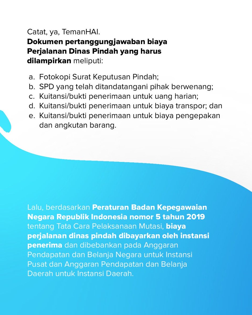 DJPbJabar's tweet photo. Penempatan baru? Gas! 🛼

Tapi sebelum berangkat, pastikan administrasi perjalanan dinas pindah sudah sesuai ketentuan agar prosesnya lancar.
Cek slide-nya ya sobat #Intress!

#DJPbJabar #DJPbHAnDAL 
#IndonesianTreasury https://t.co/ci99OuRTB2