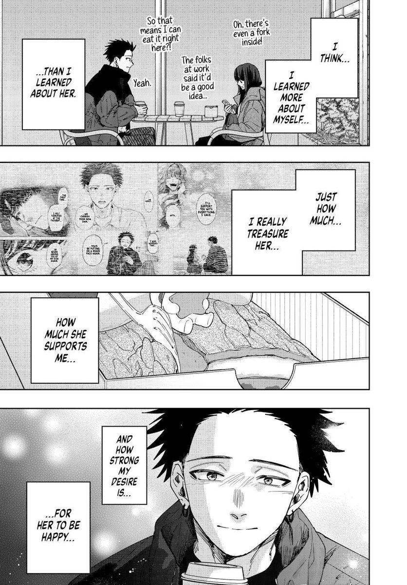 mythical_k's tweet photo. 200 chapters of Kaoru Hana and it’s Christmas celebration for Rintaro &amp; Kaoruko again!

Rintaro loving Kaoruko’s smile always makes me smile too! The panel of her holding the Yule log smiling is beautiful man!

Their love &amp; support made this chapter special as well! Loved it sm! https://t.co/xSh7jqAvRJ