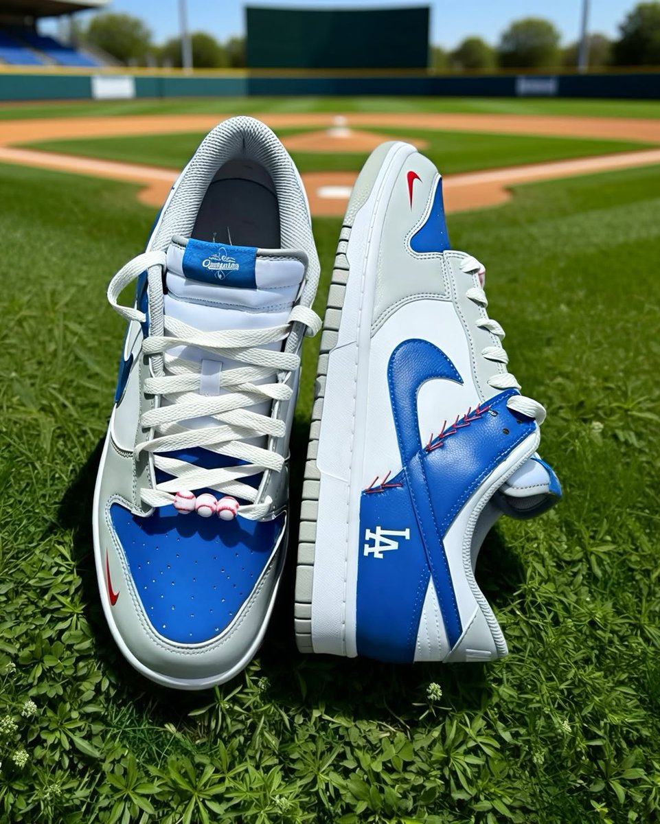 JustFreshKicks's tweet photo. LA Dodgers Nike Dunk Lows 🏆 https://t.co/dNXmJOkoJQ