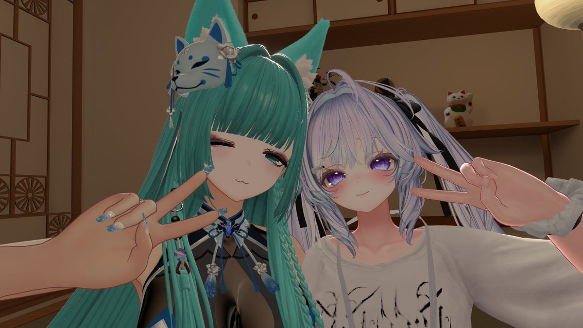 SORA_The_SORA's tweet photo. 先日は妖菓堂に来てくれてありがとうの
1部ではえでぃっとのお相手させてもらったぞ
撫でておると甘えてきてかわいらしかったの

2部ではふるるのお相手させてもらったぞ
1対1の接客は初めてなようで撫でられることに集中しておって可愛かったの
また来てくれたらうれしいぞ
#VRchat #妖菓堂 https://t.co/aJcfH0F4oK
