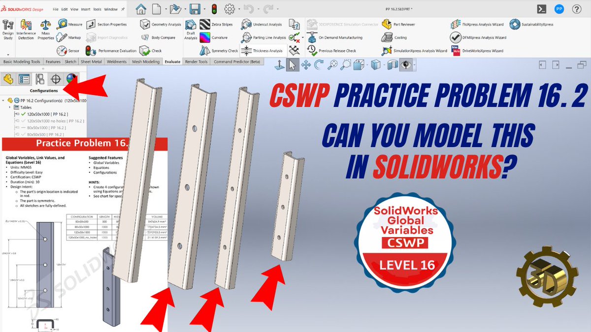 sld3dcad's tweet photo. https://t.co/XTukSR27BZ  
Don't Fail Your CSWP: Global Variables &amp; Configs Explained. #SolidWorks https://t.co/xZ5dFqK6Kx