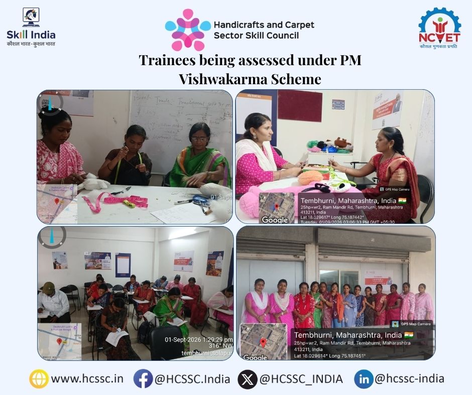 HCSSC_INDIA's tweet photo. Trainees being assessed under PM Vishwakarma Scheme #PMVK #PMVishwakarmaScheme #MoSkillsAndEntrepreneurship #SkillIndia #KushalBharatViksitBharat https://t.co/T3LdJzosdL