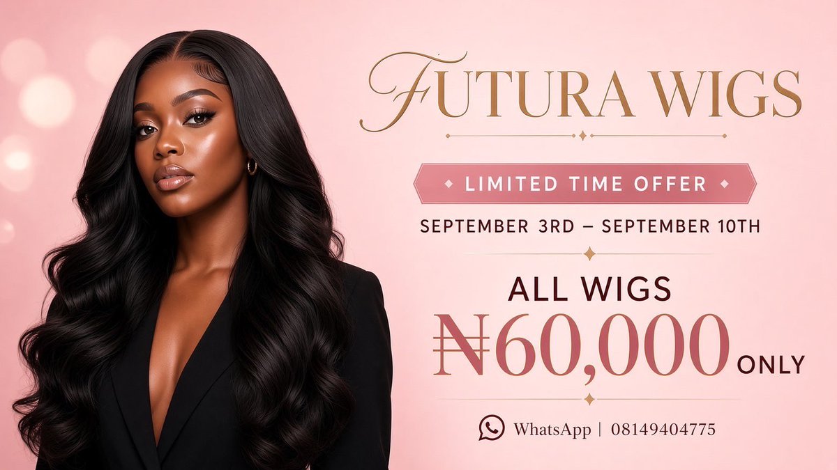 itsinutopia's tweet photo. Sept 3rd - 10th
Body wave futura wigs only!!
All are HD laces. ❤️ https://t.co/Pvf86Y4f6C