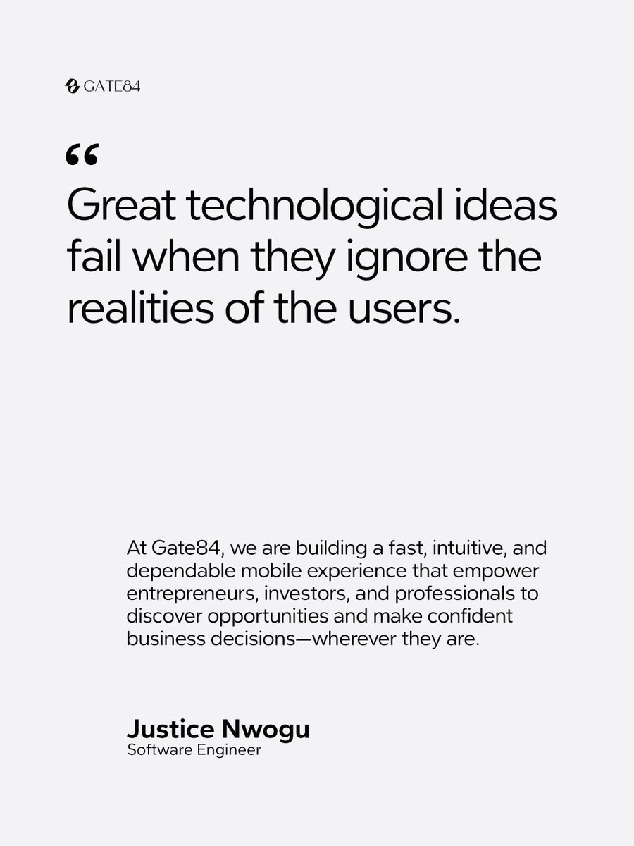 Gate84io's tweet photo. Building for Africa means building for reality.
Great ideas deserve technology that is fast, reliable, and designed for how people actually use their phones. That is the mindset behind Gate84's mobile experience.
Join the waitlist: https://t.co/SIS2xooZ55
#Gate84 #TechForAfrica #MobileDevelopment #BuildSmarter
