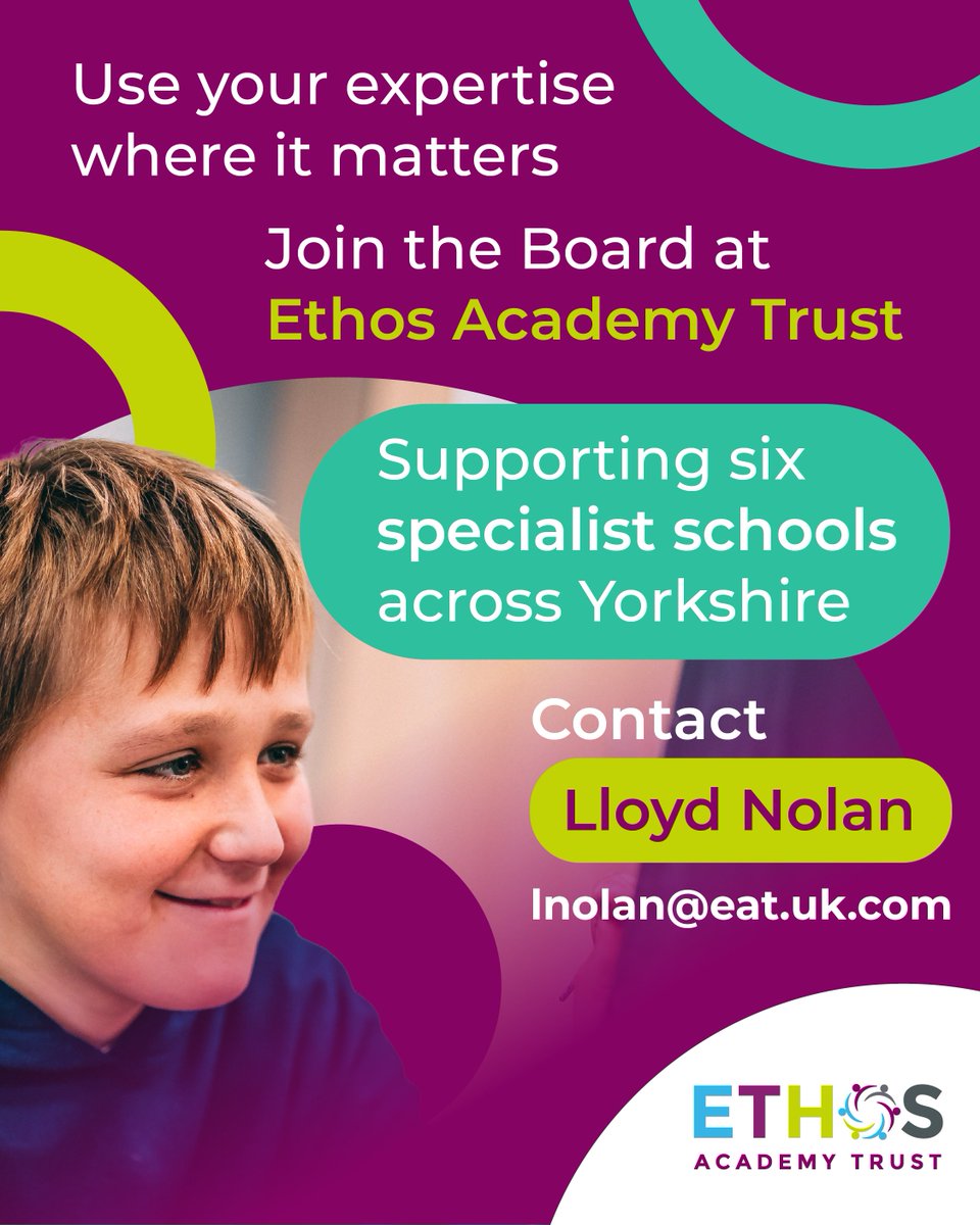 Image for the Tweet beginning: Ethos Academy Trust is looking