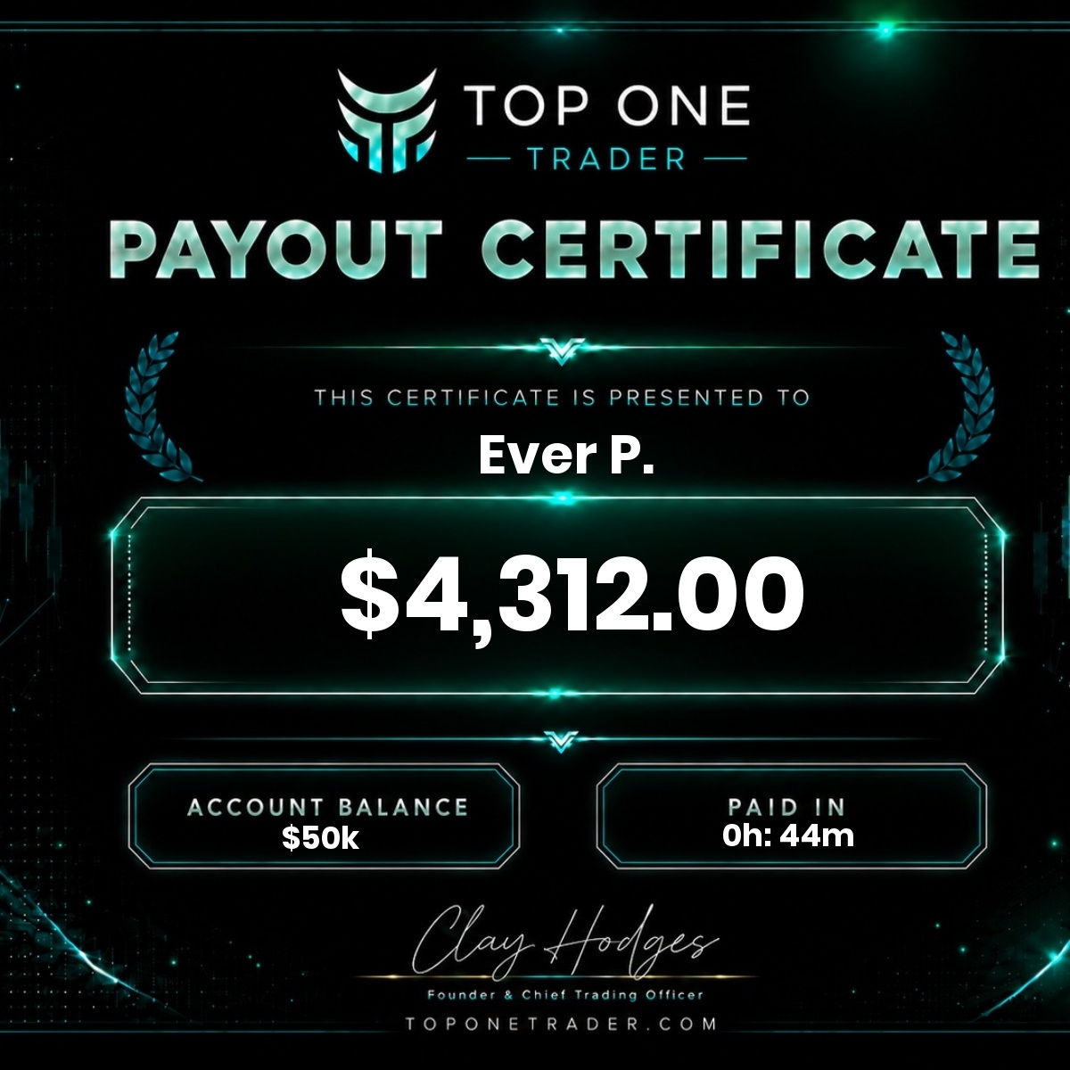 TopOneTrader's tweet photo. Another week. Another Top 3 cashing out.

Ever P. leads the pack with a clean $4,312.00 payout. 🔥

🥇 Ever P. — $4,312.00
🥈 Udokamme E. — $3,511.29
🥉 Saad B. — $2,918.83

Real traders. Real payouts. Every single week. https://t.co/xpNo9yyNBD