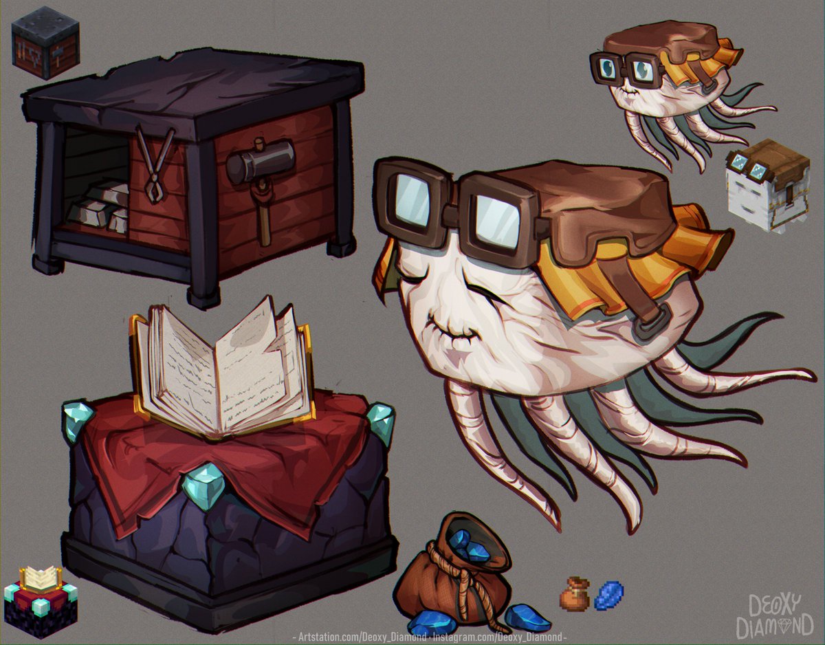 Deoxy_Diamond's tweet photo. Coisinhas que desenhei enquanto jogava esses dias #Minecraft #fanart https://t.co/zOvWK4Hh7n