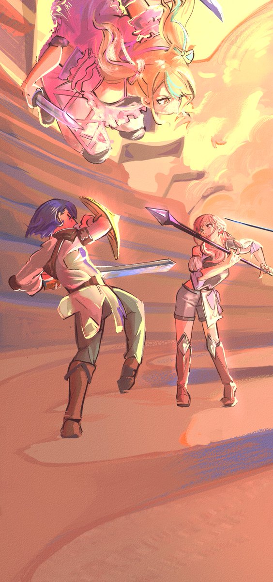 Colourofmiso's tweet photo. Lumina Grand Prix! ... If it were a Fantasy battle! 
#prsk_FA  
(my piece for Shine On Stage!! Thank you for showing love to the zine) https://t.co/PhTSWpstKT