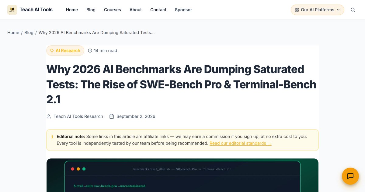 teachaitools's tweet photo. Legacy coding tests are now 90%+ for every frontier model. The community is moving to SWE‑Bench Pro and Terminal‑Bench 2.1 for real‑world software‑engineer evaluation. See why these benchmarks matter for true AI capability. #AIResearch #Benchmarks
https://t.co/JqCb6CFgYl https://t.co/B602WZ3grG