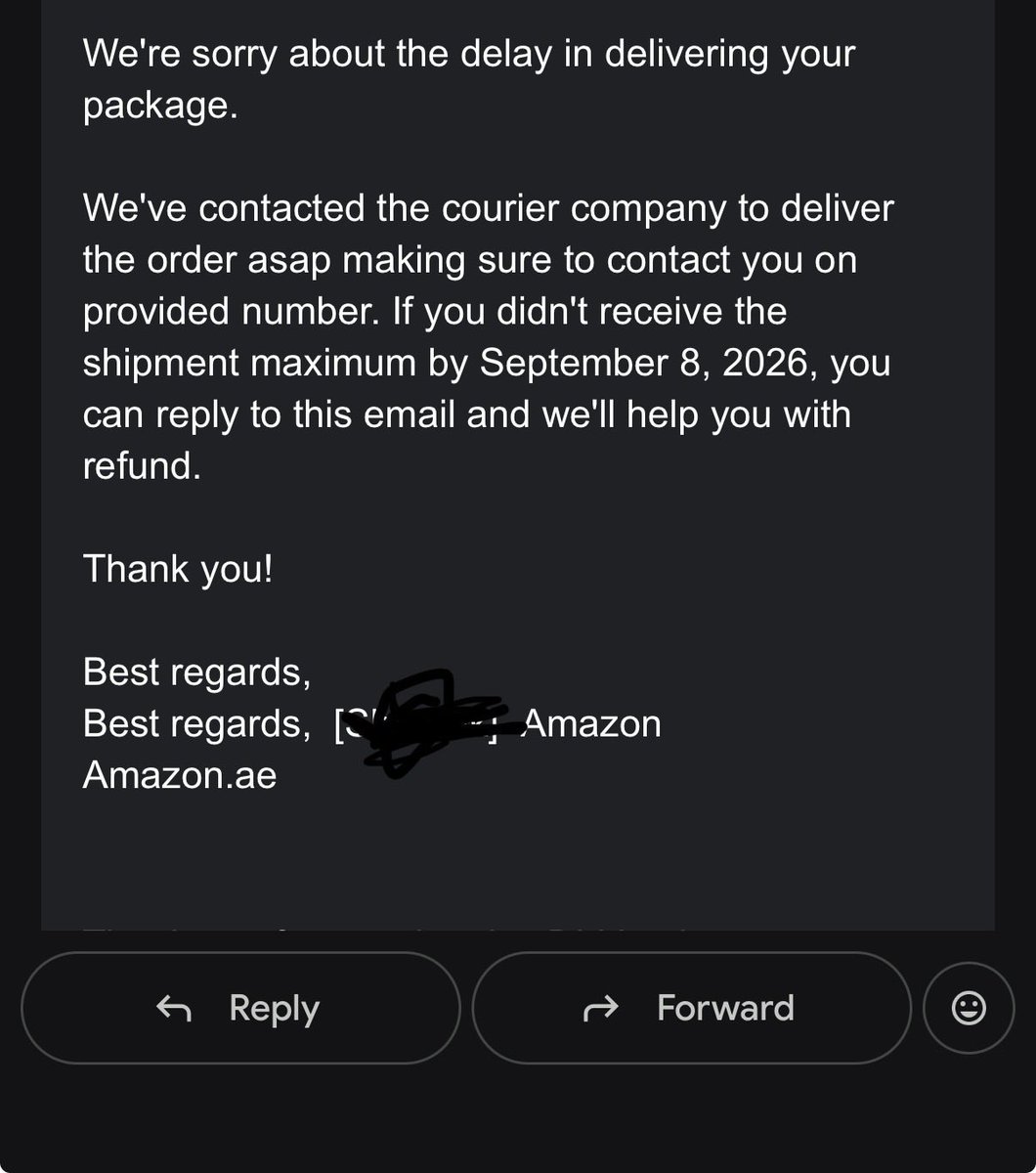 aabbhi_c's tweet photo. @AmazonHelp @AmazonAE @amazon All this has happened after your team got in touch. They contacted the company and I was told driver is on the way. So not sure how helpful these responses our. https://t.co/CVruORvgUL