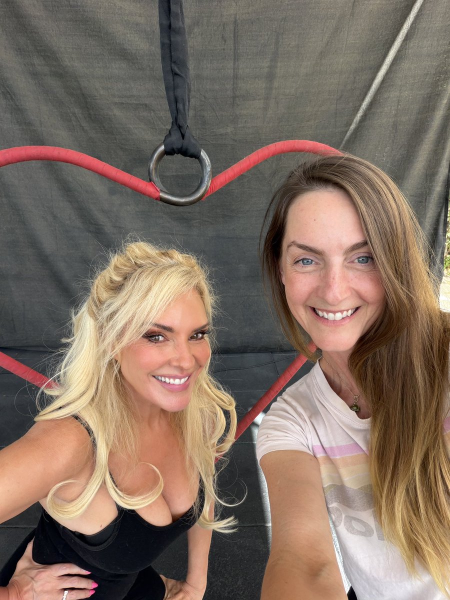 Bridget's tweet photo. There’s something in the air…
Oh wait…
It’s me!!!
Training again with the amazing aerialist Tania! https://t.co/3cgqgvI84E