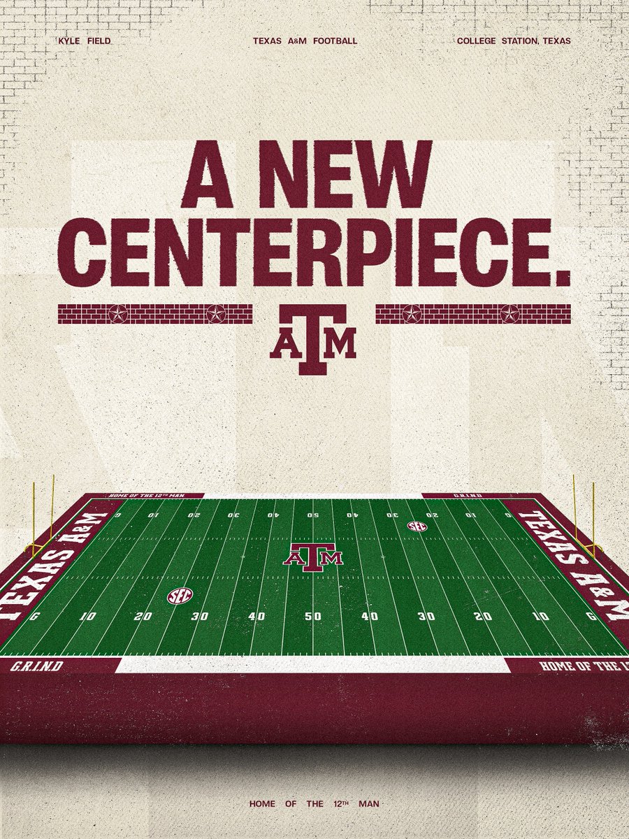 AggieFootball's tweet photo. A classic logo taking center stage.

#GigEm | @aggiefieldstaff https://t.co/5ImQaevgvJ