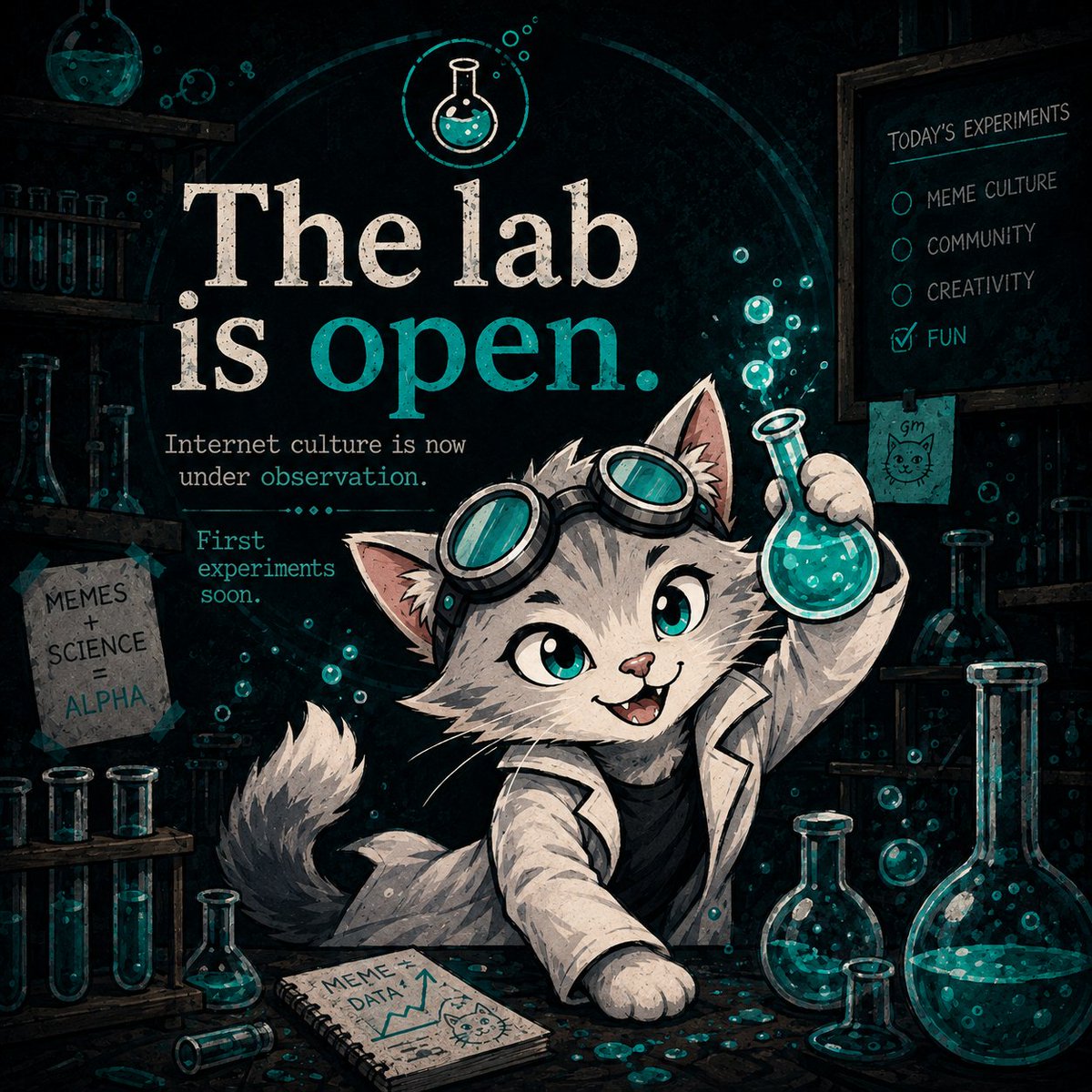 the_meme_lab_'s tweet photo. The lab is open. 🧪
Internet culture is now under observation.
First experiments soon.

#PumpFun #Solana https://t.co/FuvtJ7enFK