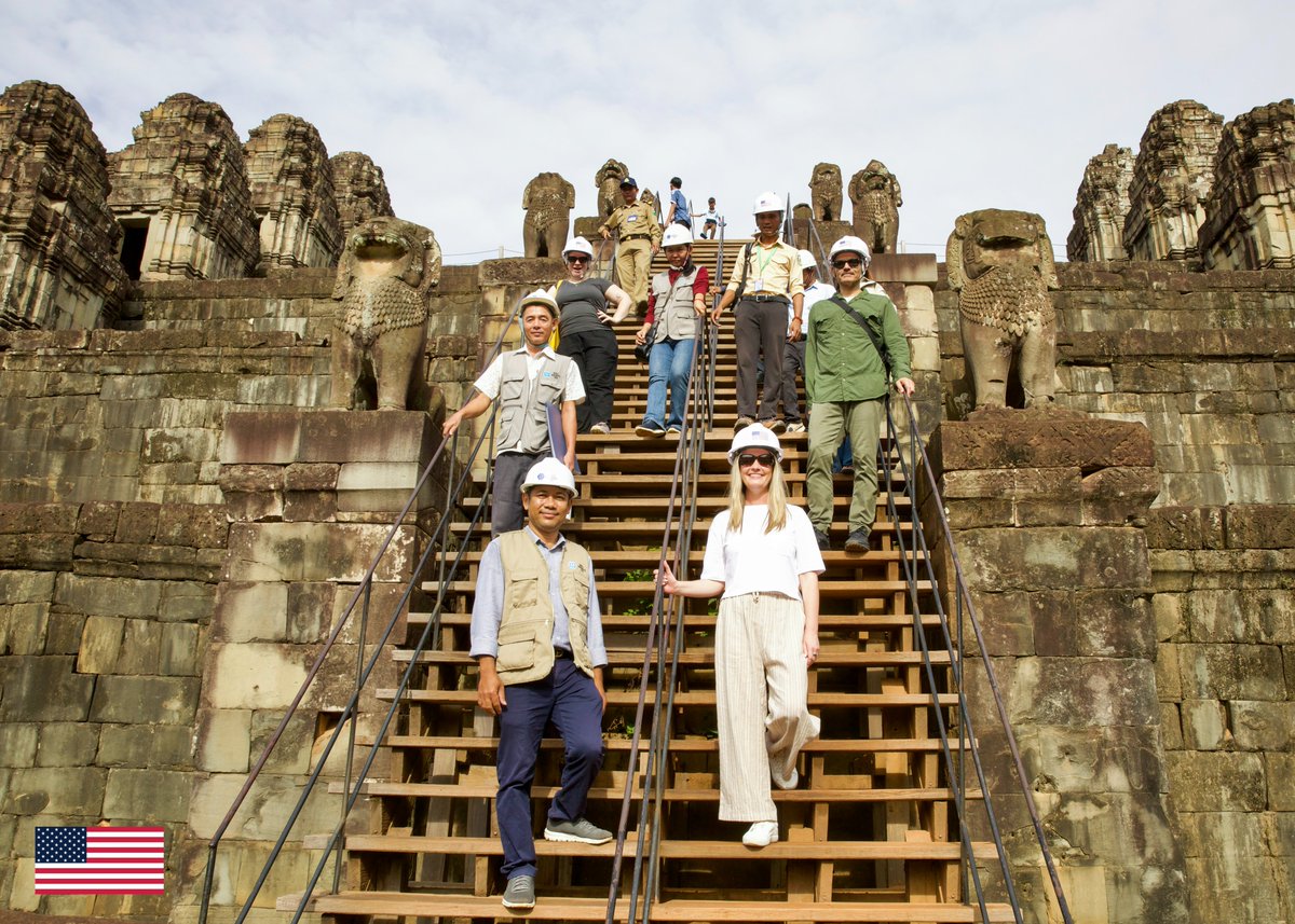 ECA_AS's tweet photo. The U.S. and World Monuments Fund are teaming up at Phnom Bakheng — the legendary “Sunset Temple”.

Built in the 9th Century, Phnom Bakheng was the centerpiece of one of the Khmer Empire’s earliest capitals at Angkor – and today it’s one of the best places to watch the sun set over Angkor Wat. 🌅

But over a 1,000 years of history takes some upkeep.

Since 2004, the United States has worked alongside Cambodian experts to preserve this extraordinary site.

A pretty spectacular piece of history and a partnership worth protecting.