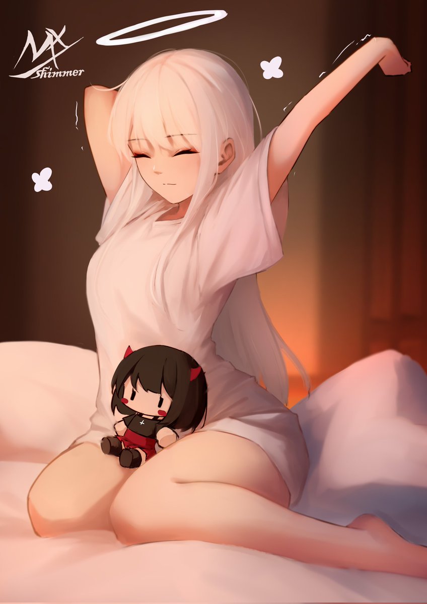 Guardian_AngeIs's tweet photo. ⠀⠀⠀⠀⠀⠀⠀⠀⠀⠀— ☆♥︎ —
“ Hnnng~aa .ᐟ
How wonderful. I had the most amazing nap...~ Oh sis, am I still dreaming 。What are you doing here ? . . Who's bed is this ? ”
⠀⠀⠀⠀⠀⠀⠀ ⠀ — Descent —
❝ Who knows ? Once again those prayers have made us manifest ,  sister . ❞ https://t.co/WxAeICKttx