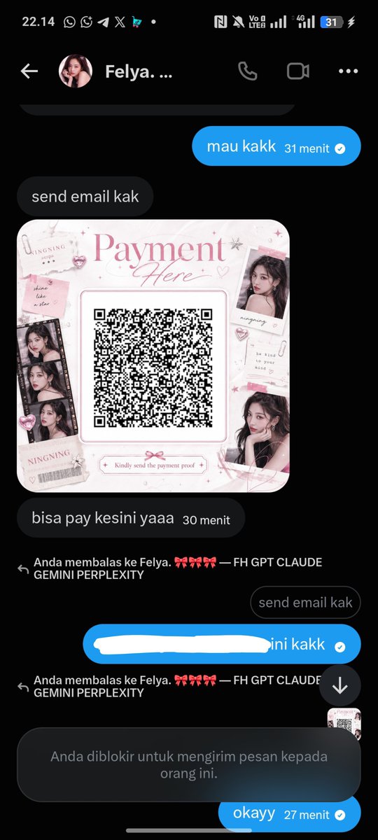 midnightbluers's tweet photo. hati-hati guys sama penjual ini @babaallf wkwk, aku niatnya mau beli spotify prem di dia pake email pribadi, eh malah ditipu sama dia &amp; akun twitter ku yang sebelah sama yang ini di block sama ni orang, dua akun tele ku juga di block sama ni orang #zonauang #zonajajan https://t.co/RXp1AjgBY6