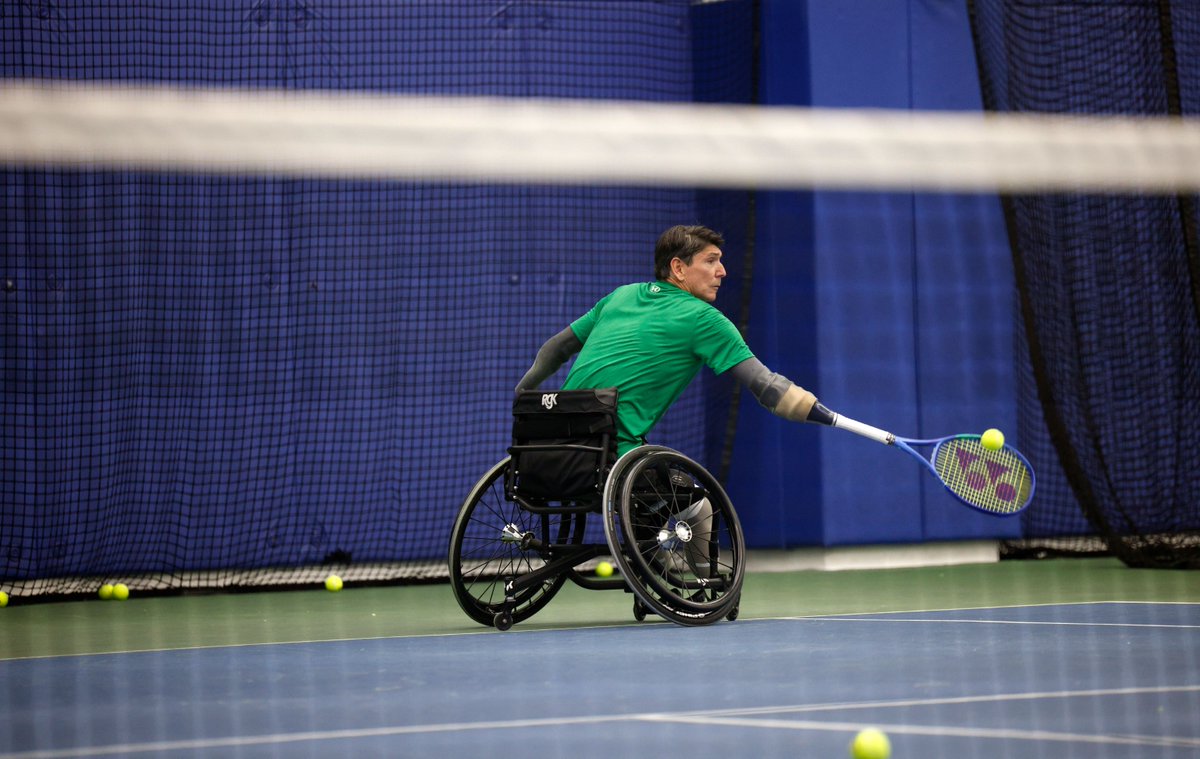 ndmagazine's tweet photo. Ron Rosas ’93 thought he might never play tennis again.

After septic shock led to the loss of both legs and arms, the former ND standout spent years rebuilding. Now he’s back on the court with his sights set on the U.S. Open Wheelchair Championships: https://t.co/oRjXneU30B https://t.co/qEQrd0vLtj