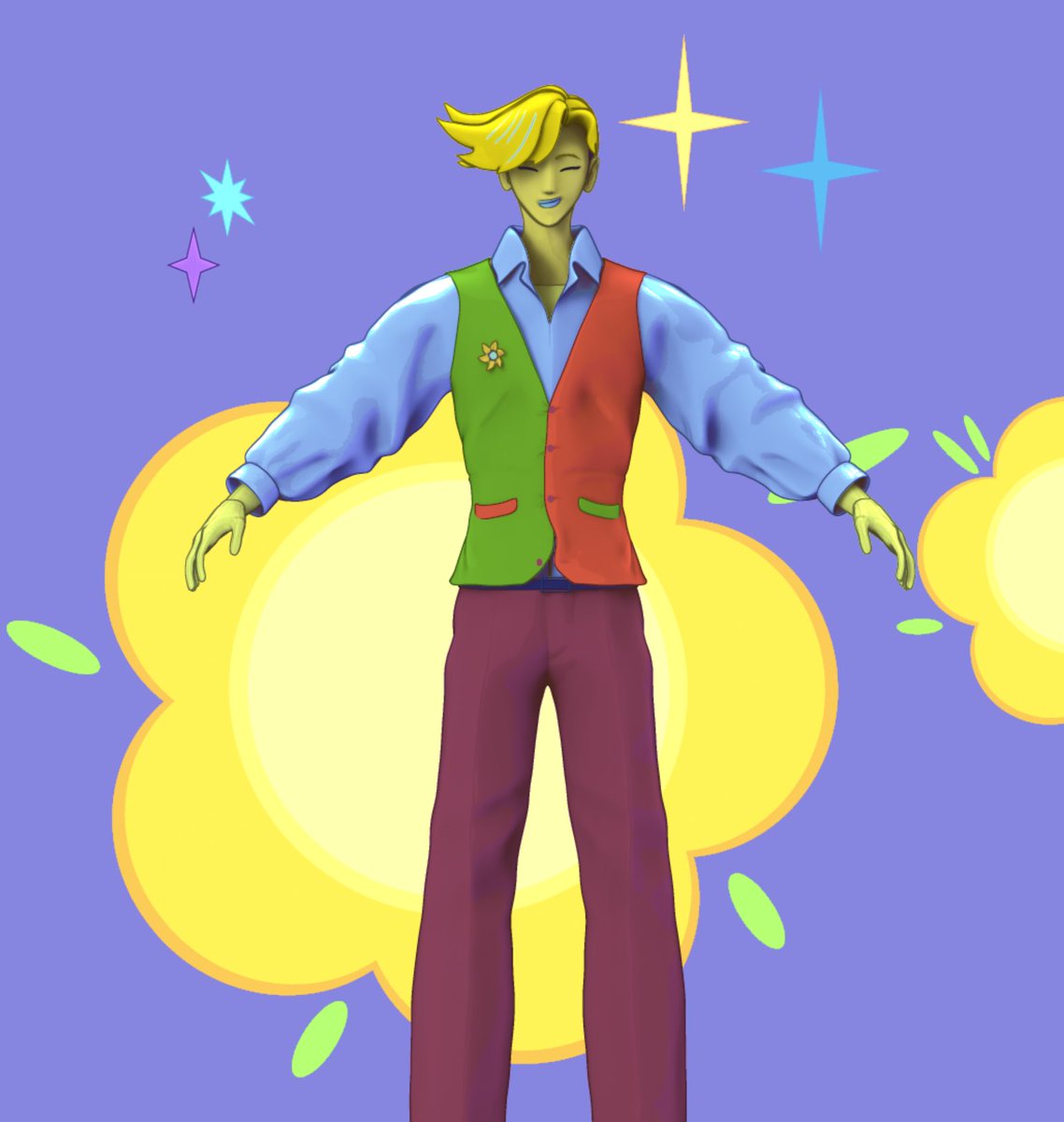 Happychaosuser's tweet photo. I’ve been working on this flowery model on and off for a few months (still unfinished) but I kinda want to turn into a deadlock mod, but that feels kinda chud because I don’t want to step on the toes of the other people who made similar mods.
#Deltarune #3D https://t.co/39SkHhXJwX