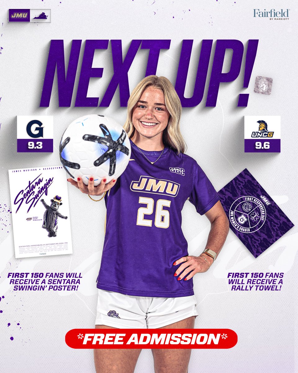 JMUWSoccer's tweet photo. JMU Soccer and free gear? Sounds like a win-win to us 😆

#GoDukes https://t.co/v13ToqpMi0