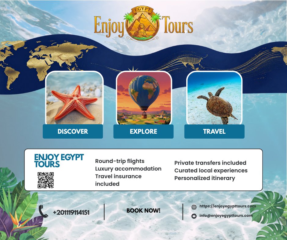 EnjoyEgyptTours's tweet photo. Ready for your next trip?
The world is waiting for you now!
+201119114151
https://t.co/nqOKdoszdh

#TourismAndTravel #TravelTrips #TravelLovers #ArabTourism #ArabTravelers #VacationTime #luxor #visitcairo #visitluxor https://t.co/CXBisjConU