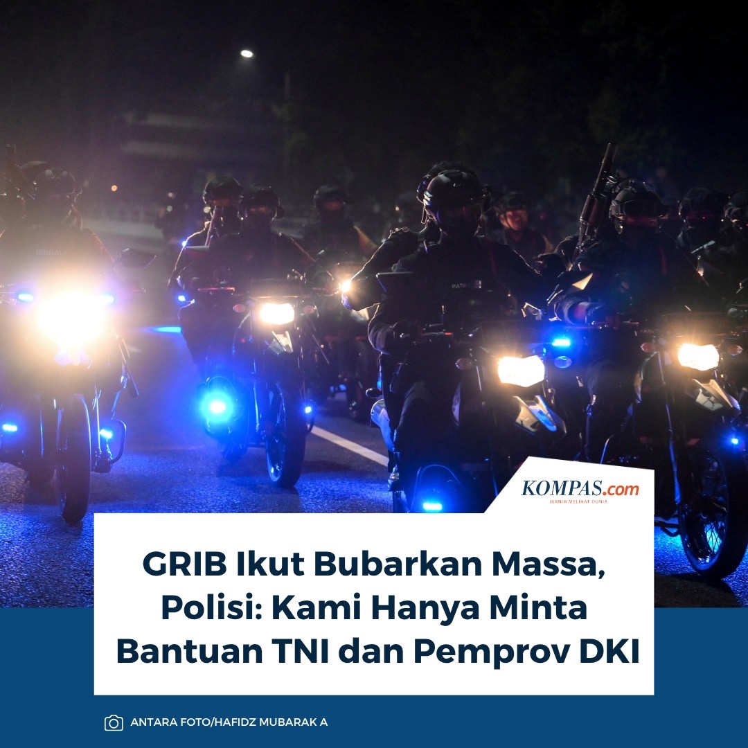 kompascom's tweet photo. GRIB Ikut Bubarkan Massa, Polisi: Kami Hanya Minta Bantuan TNI dan Pemprov DKI

Baca di https://t.co/asMhcEXoPD https://t.co/hYNLSGhUQU