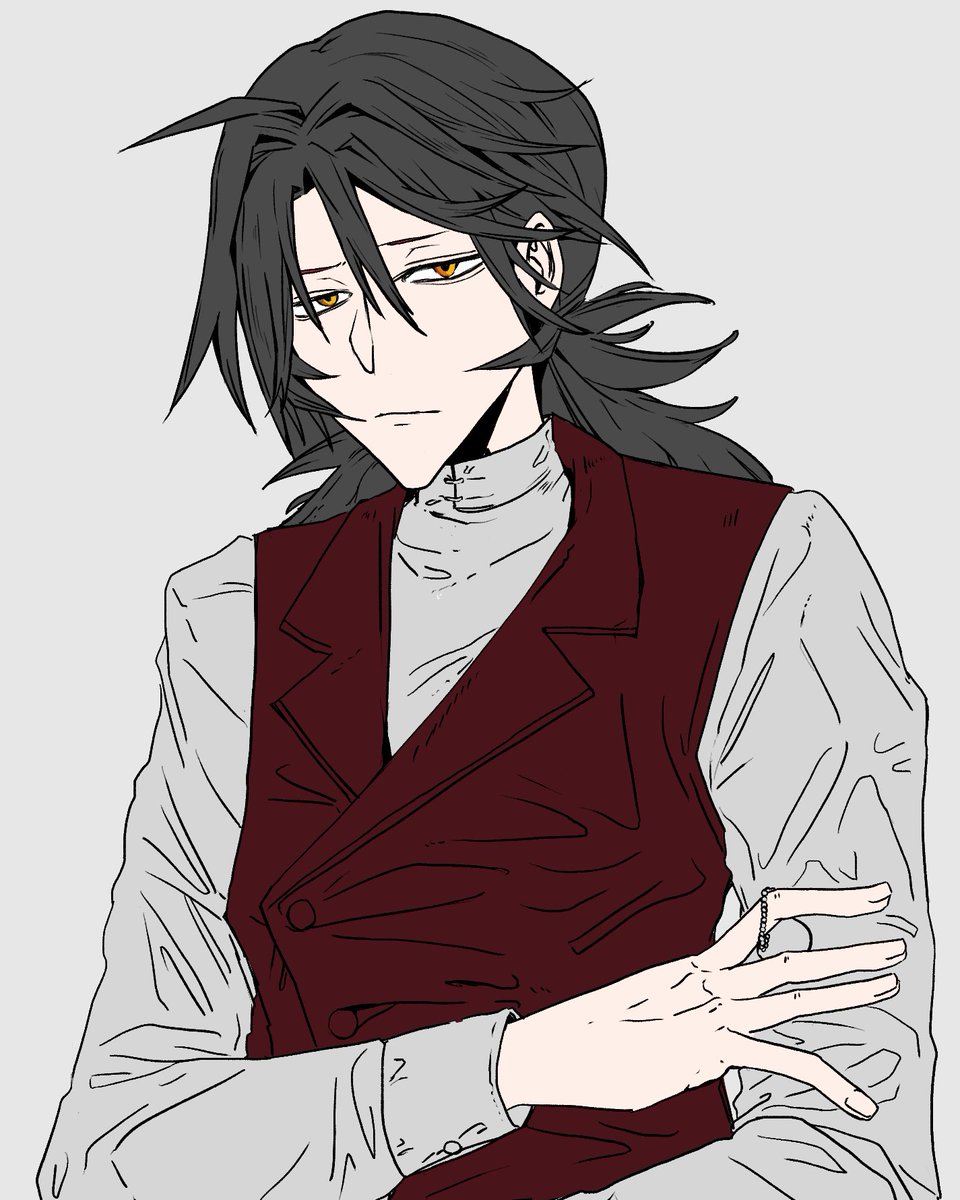 monomenon9's tweet photo. 昔書いて使わなかった男　プロットにしようとしています2023年の絵だそうです　このころの方が線画、丁寧すね……服はおいといて髪の線画　かなり… https://t.co/qxXDciGTfA