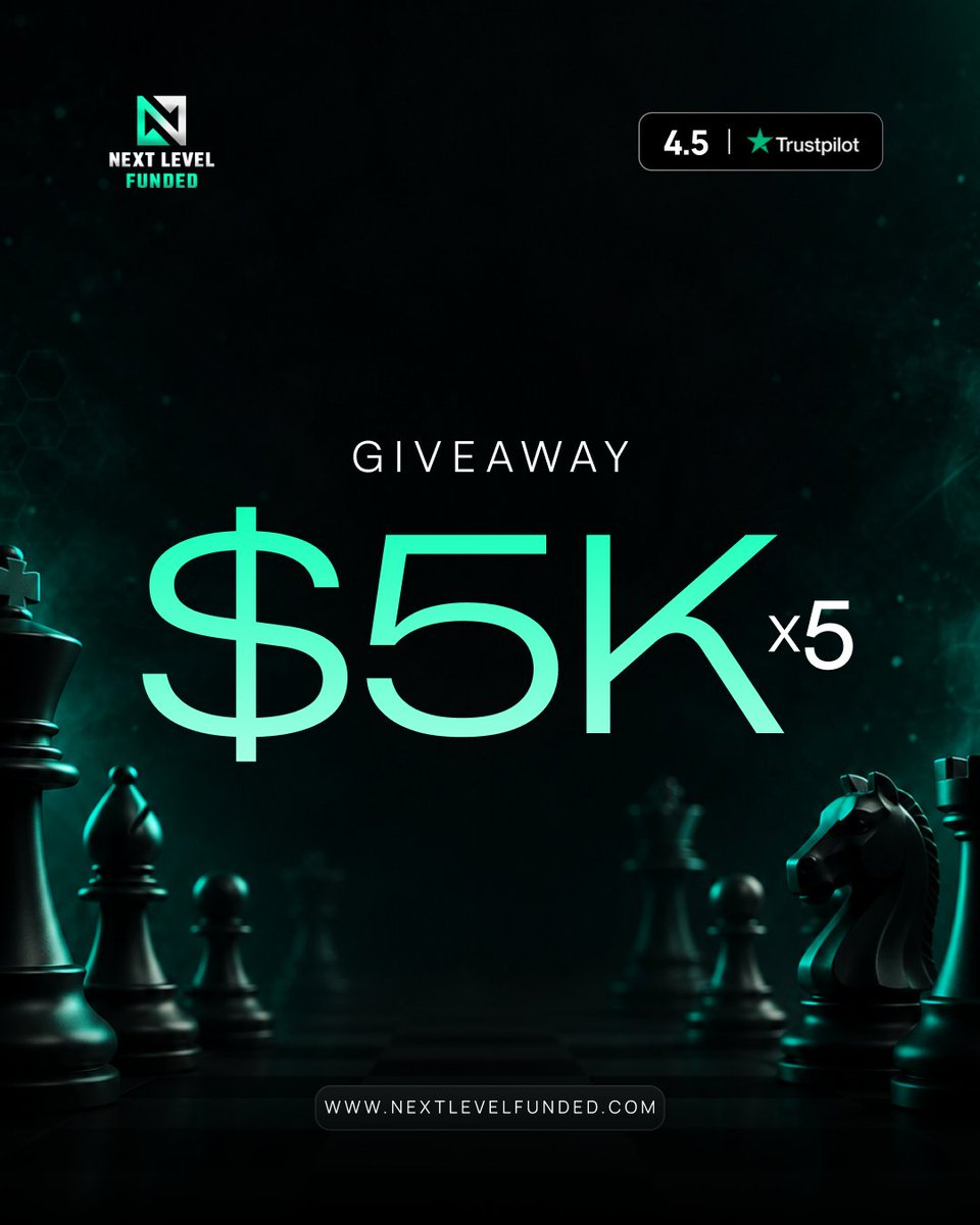 Aditya_FX_5's tweet photo. 🚨 5 × 5K Account Giveaway

5 x 5k Accounts

To Enter:

1. Follow @nextlvlfunded, @spencernlf &amp; @Aditya_FX_5

2. Like, Tag 3 Traders, Repost 

3. Engage with Quoted Post

Ending in 72-hours

https://t.co/rJ5w2kbduG https://t.co/38oO8geubl