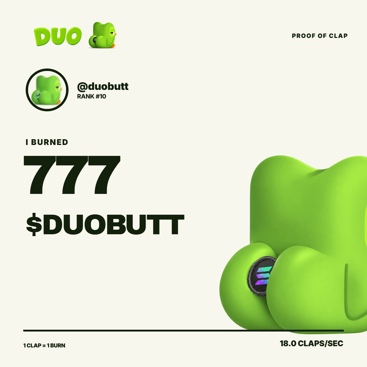 duobutt's tweet photo. SAME TOKEN NEW CHAIN! CLAP MY BUTT AND BURN TOKENS

$DUOBUTT IS NOW AVAILABLE ON SOLANA

WEBSITE: https://t.co/V3hTNofMar

C6g1LpFYpcU2w1TtDMUPejpuApQbQn5y8VNa6AgD8HfC https://t.co/pT6Di10zvv
